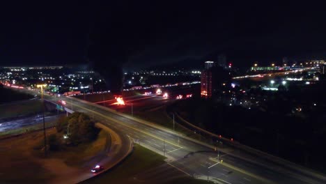 horrific nighttime tanker explosion on highway, fiery blaze in pickering, canada