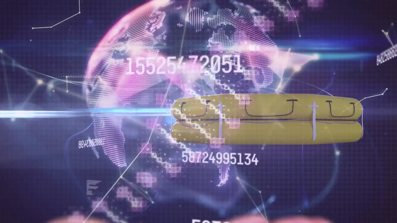 dna 스트랜드와 풀을 통해 연결 네트워크의 애니메이션.