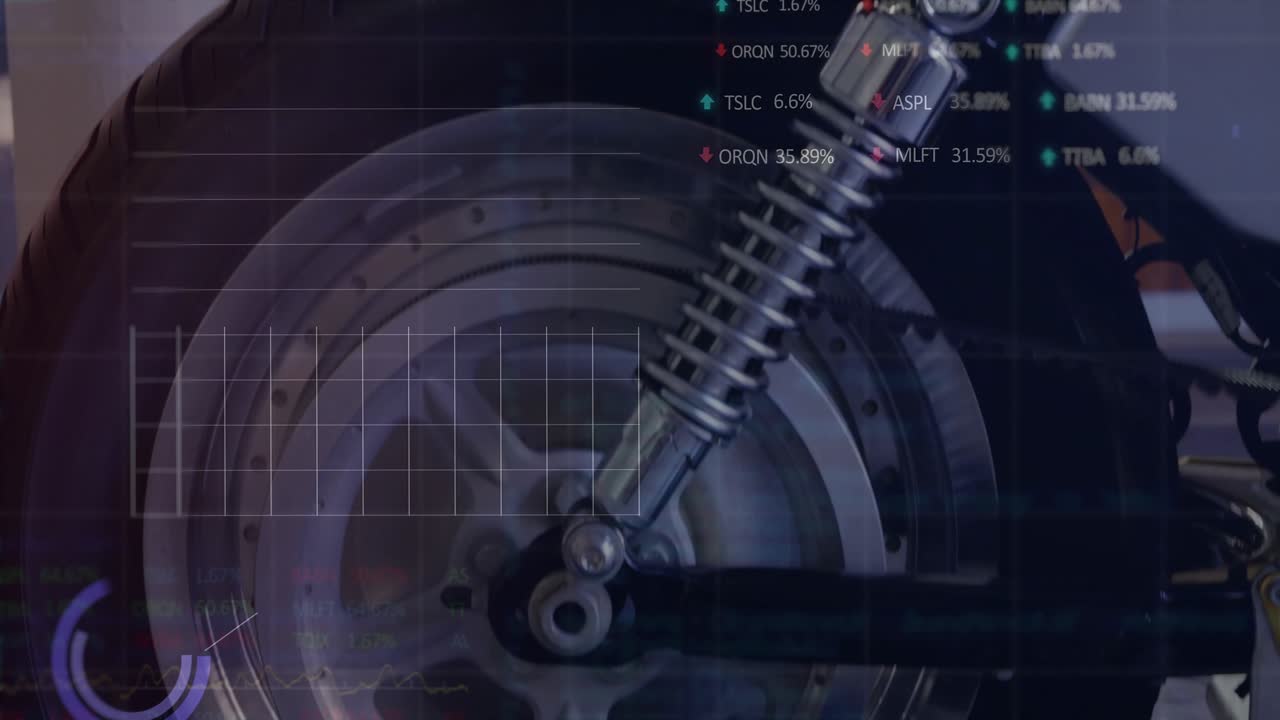 Animation of data processing over moving stairs