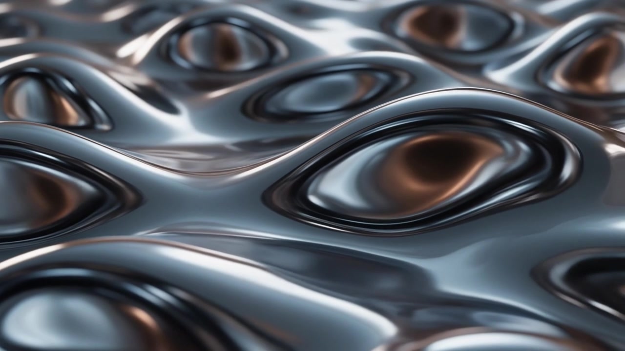 Abstract Liquid Metal Surface with Rippling Waves