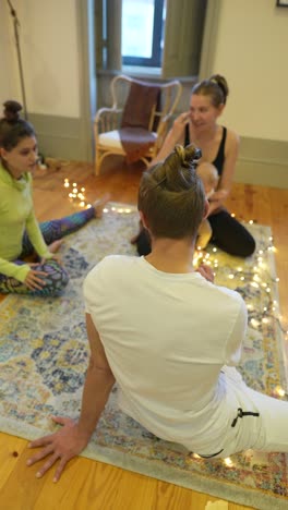 family yoga session with a baby