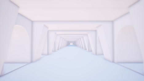 white tunnel in 3d style on light background. abstract light corridor. space tunnel. 3d render. 4k