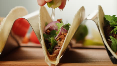 delicious pork tacos with lime