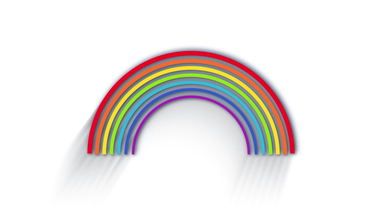 arco iris de dibujos animados y globos de colores