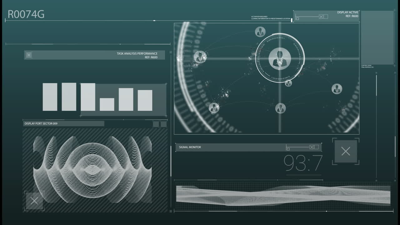 검은색 배경에 데이터 처리의 애니메이션