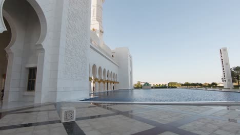 outer entrance of sheikh zayed grand mosque in abu dhabi