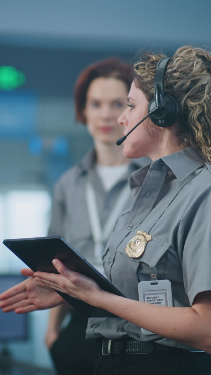 Security officers working in control room