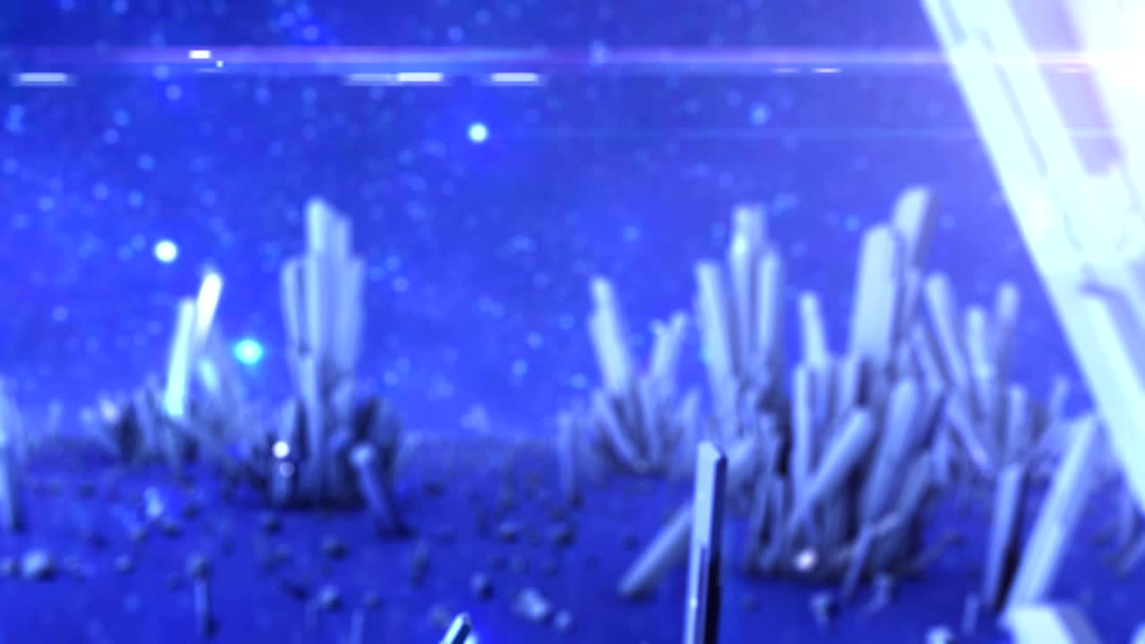 추상적인 파란색 환상 신비로운 반이는 결정