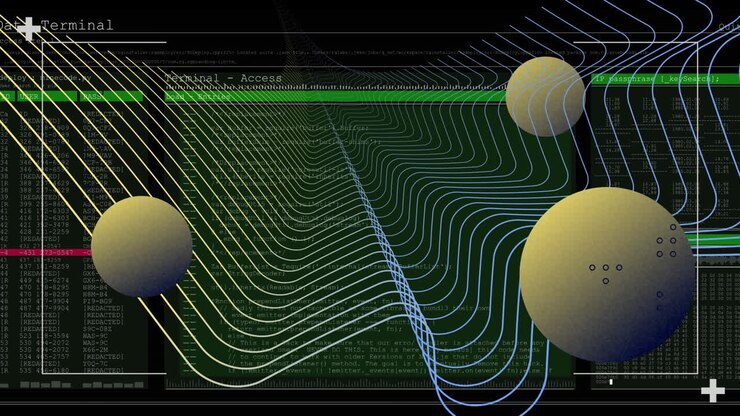Animazione di punti e forme sull'elaborazione dei dati