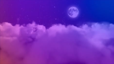 pink cloudy against purple starry sky