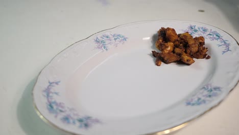 plato de pollo para la cena