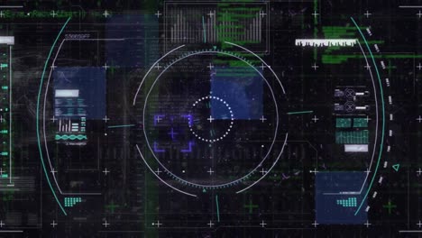 animación del escaneo del alcance sobre el procesamiento de datos