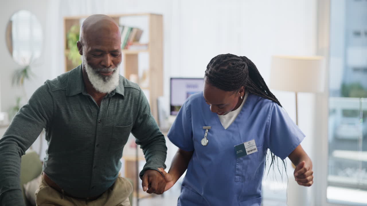 Nurse assisting an elderly patient