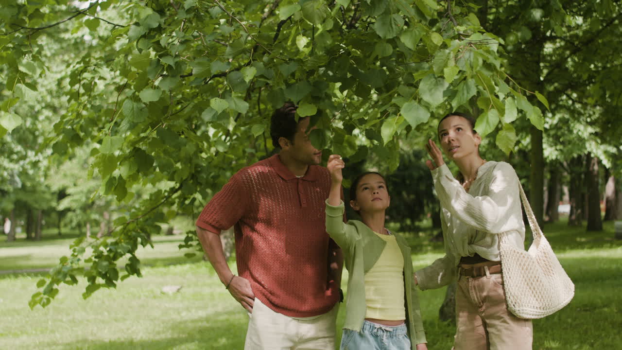 Family Enjoying Time Together Under a Tree in the Park