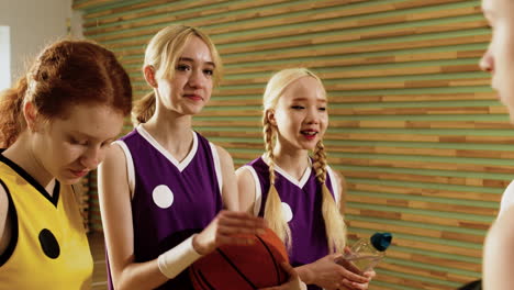 girls in basketball court