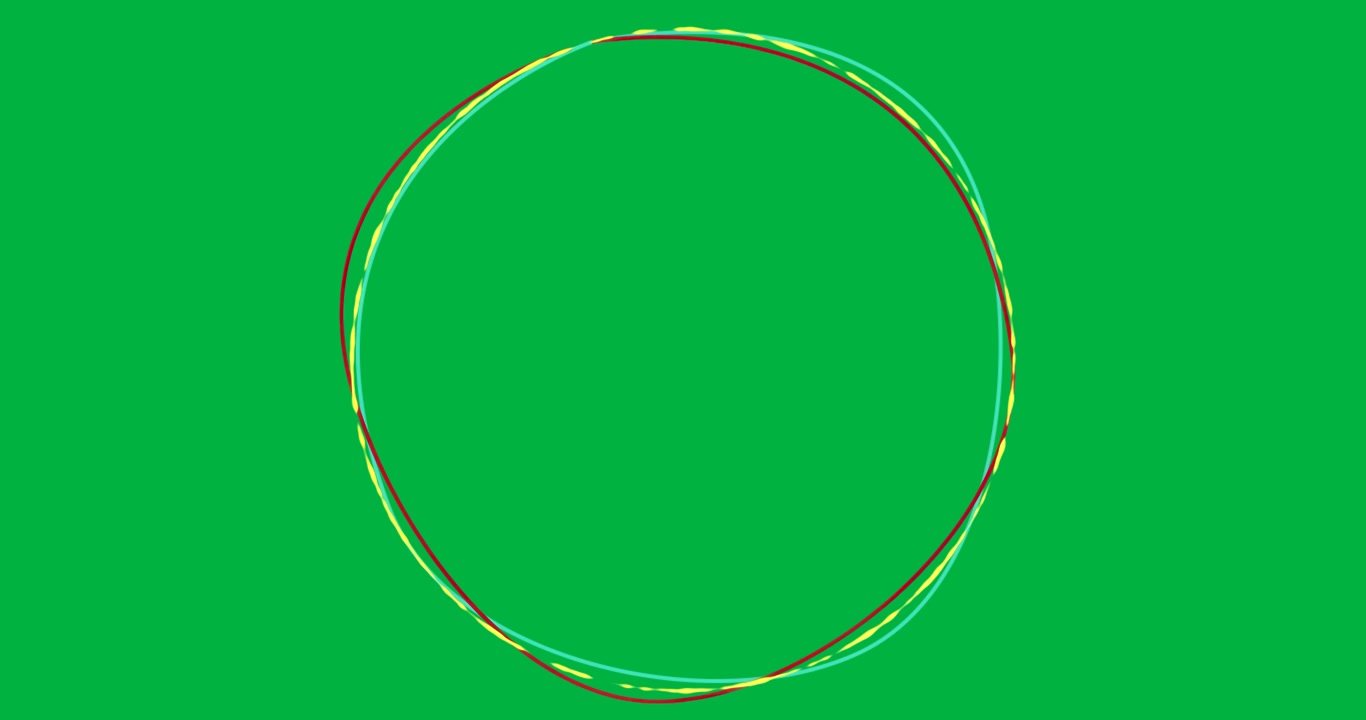 Abstract ring forming on transparent background for graphic design using red and yellow strokes