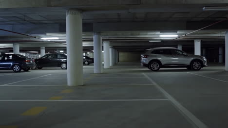 Parking garage with parked cars