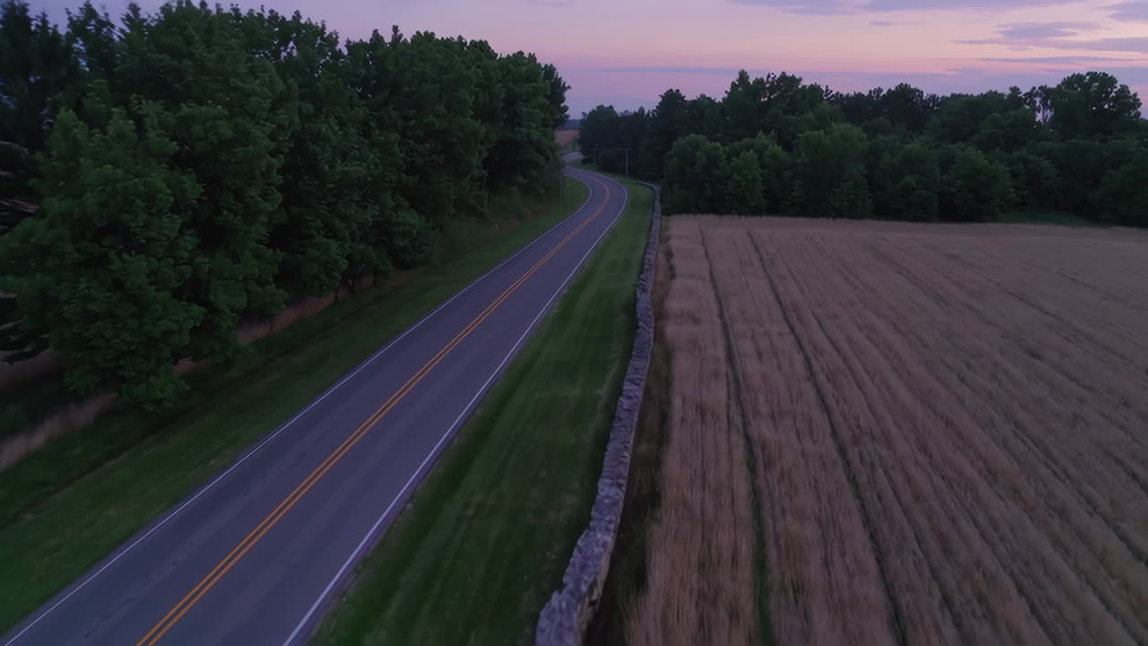 Scenic Country Road at Sunrise/Sunset