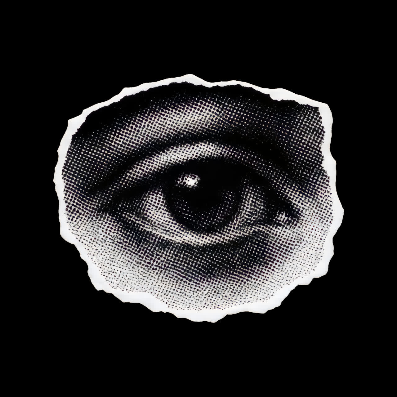 Vintage eye illustration design animation isolated asset, transparent 4K video, alpha channel