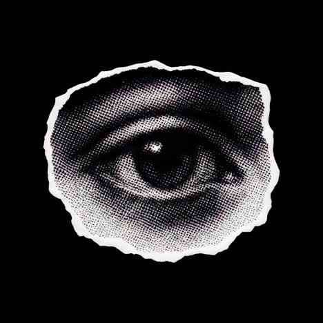 vintage eye illustration design animation isolated asset, transparent 4k video, alpha channel