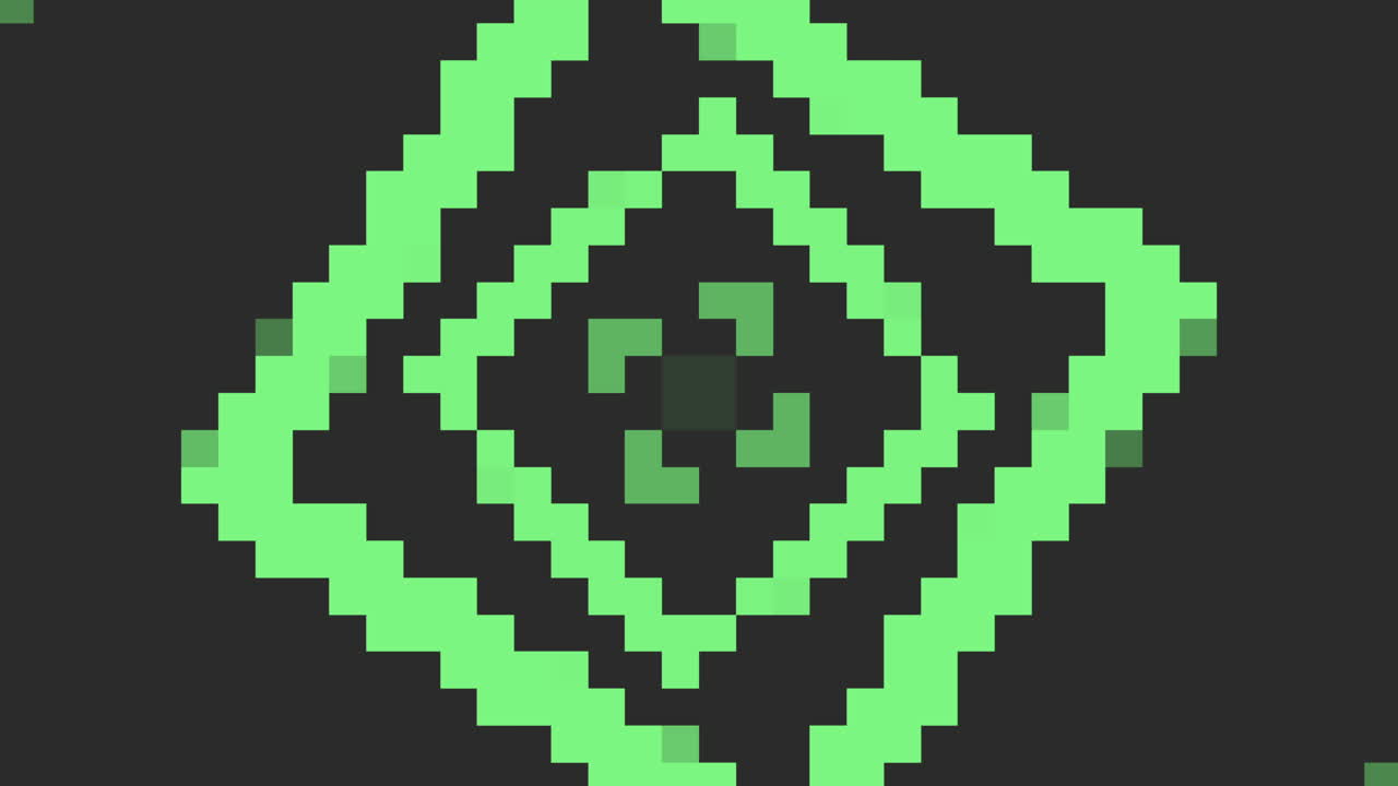 patrón de píxeles negros y verdes con efecto de 8 bits