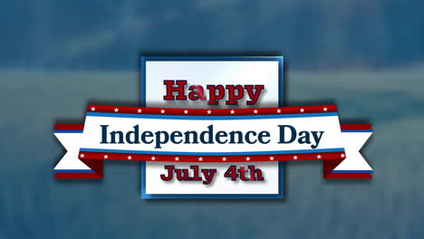 feliz día de la independencia 4 de julio animación sobre fondo borroso