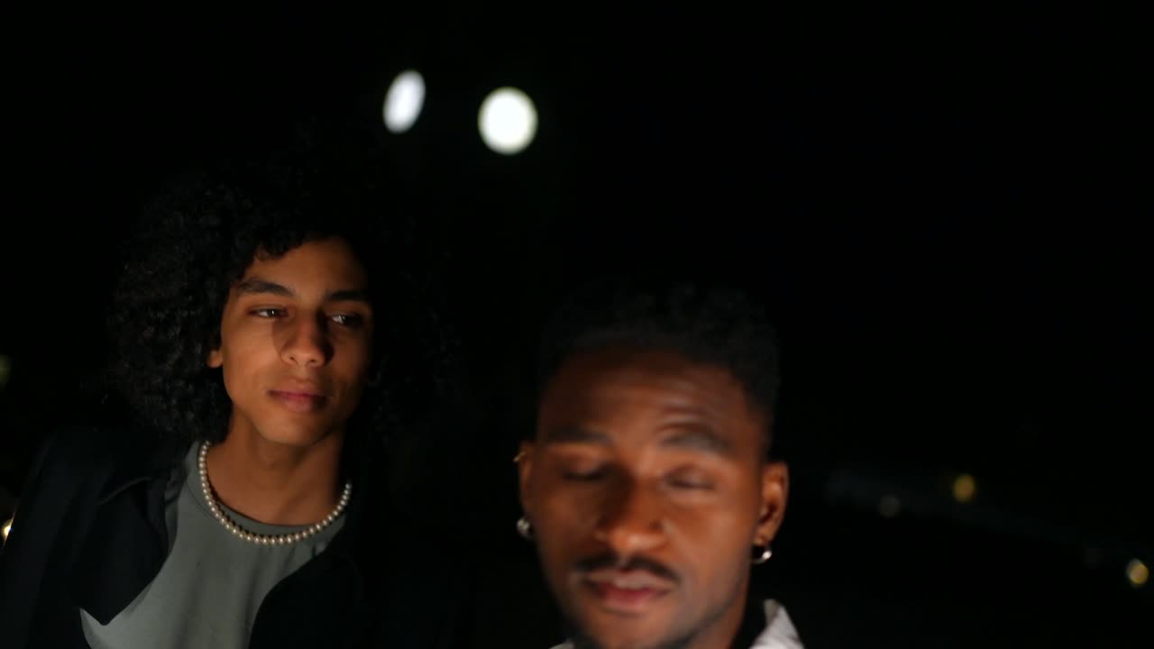 Portraits of people at night