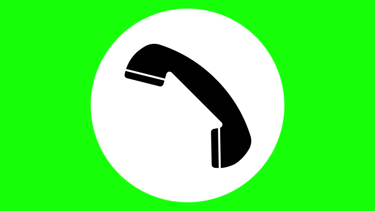 un icono de receptor de teléfono, vibrando para señalar una llamada entrante