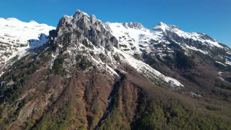 the top of the alpine mountain is challenging for climbers visiting the valbona valley, albania