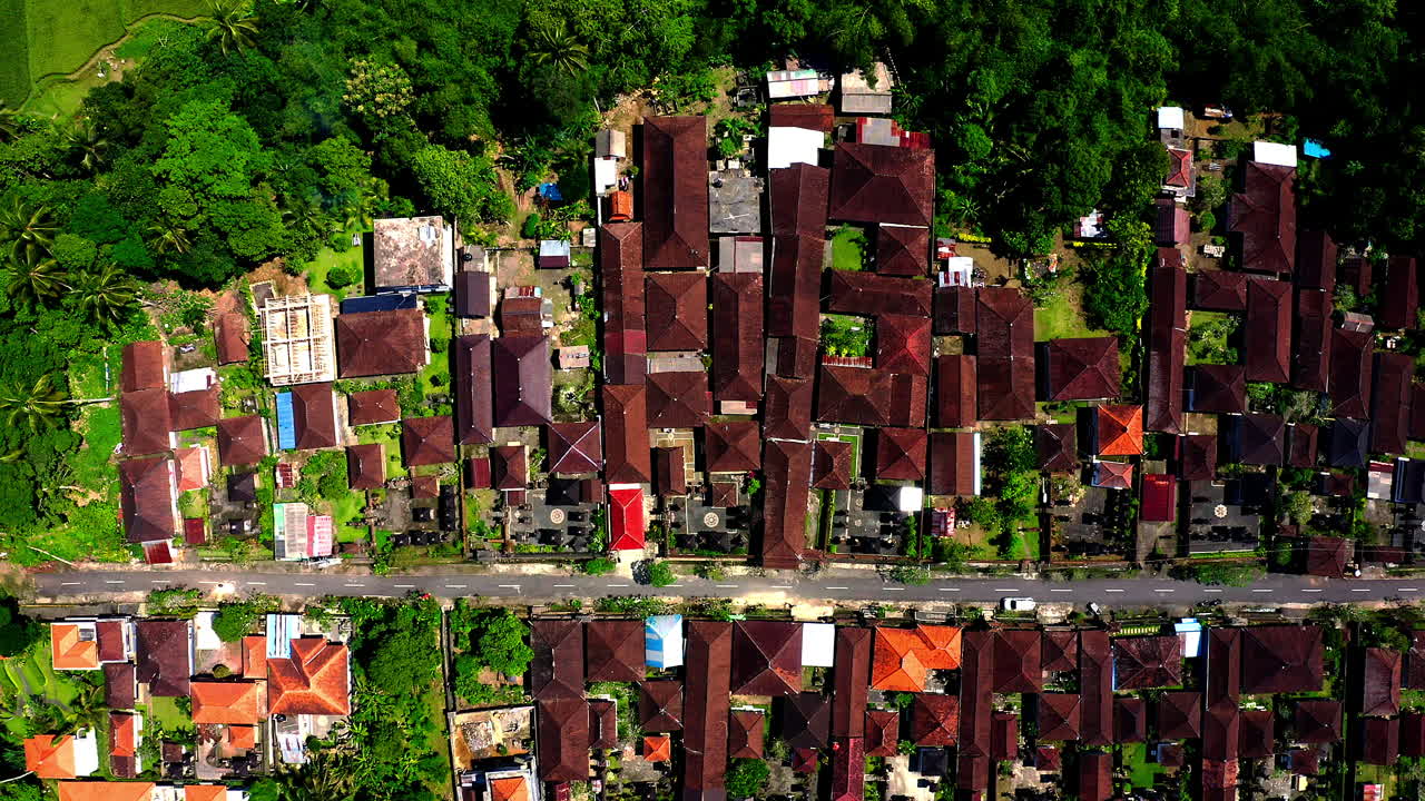 초록색  ⁇   ⁇ , 우부드, 발리 의 열대 정글 에 있는 도시 의 최상위 사진