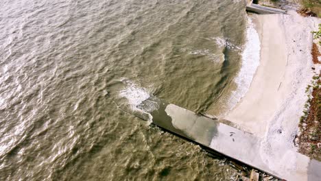 Aerial-view-of-dirty-shore-sea-problem-environmental