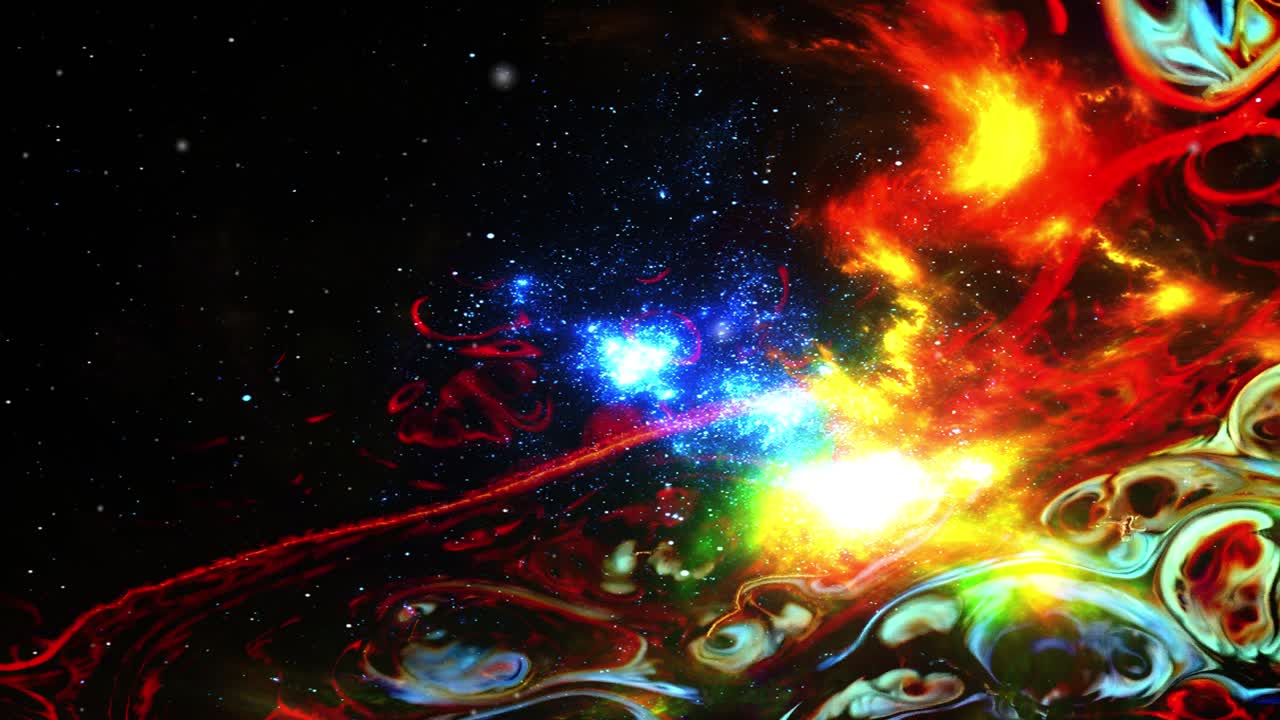 nubes nebulosas coloridas en el espacio oscuro