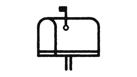 mailbox icon animation footage & alpha channel