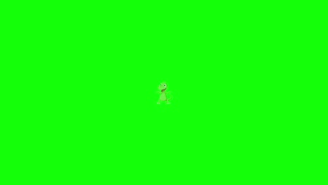 a cute green monster appears and transforms with vibrant color changes and playful movements over 15 seconds