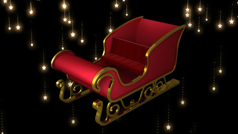 santa sleigh and falling magical stars