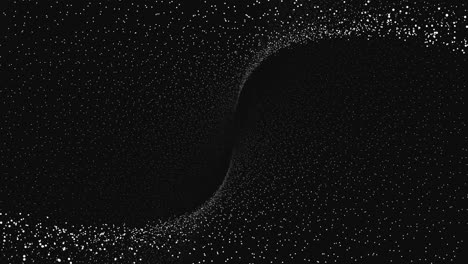 abstract spiral of white dots on a black background