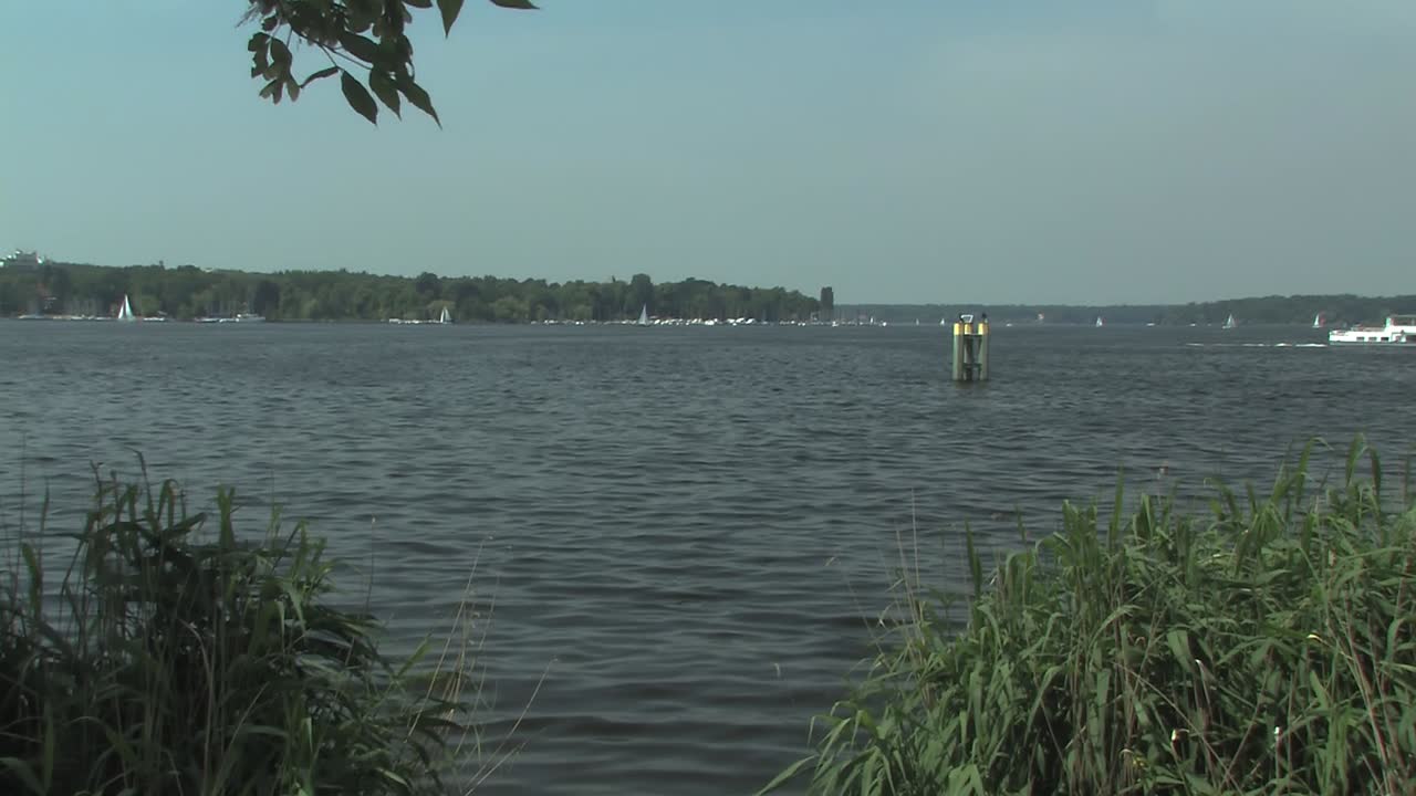 Pan shot of Lake Wannsee in Berlin, Germany-1