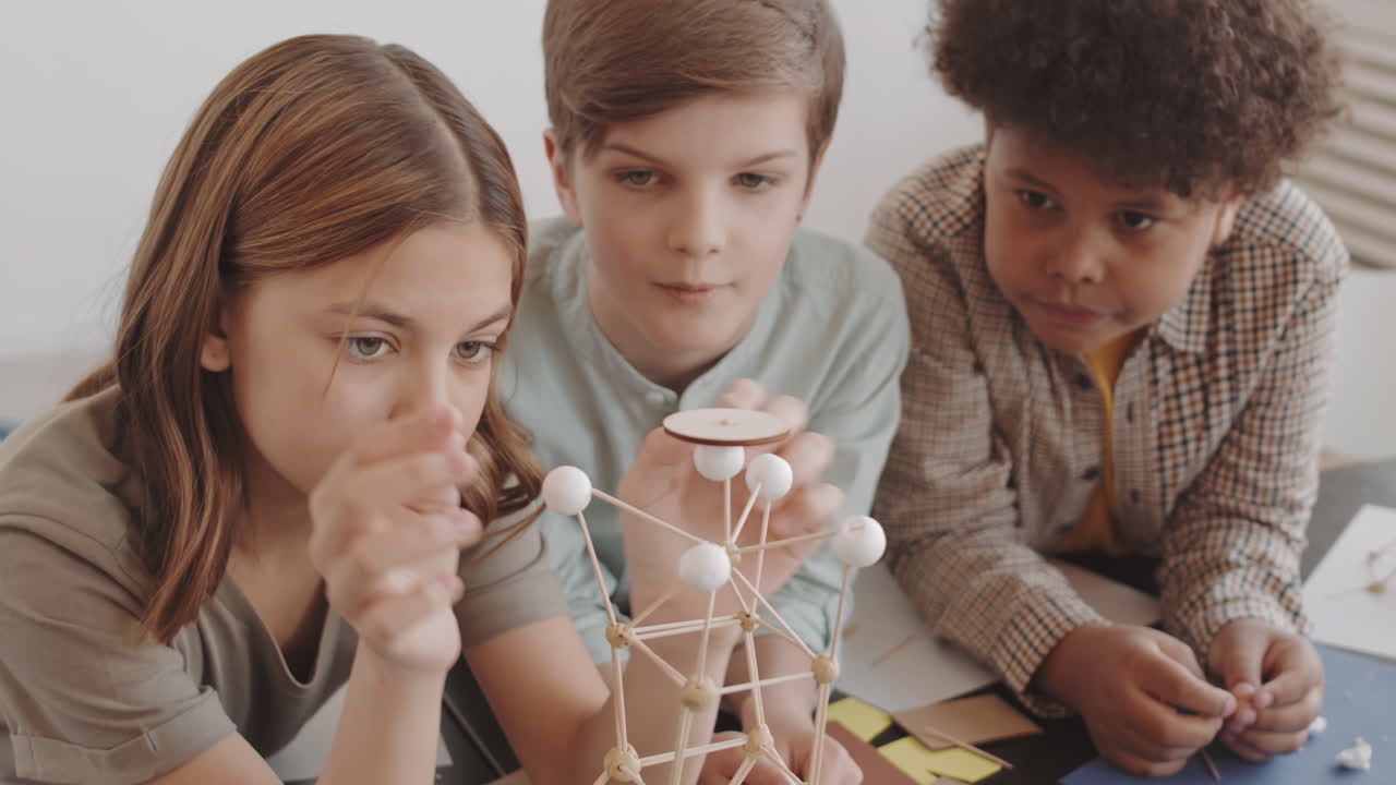 Students Assembling Craft Model
