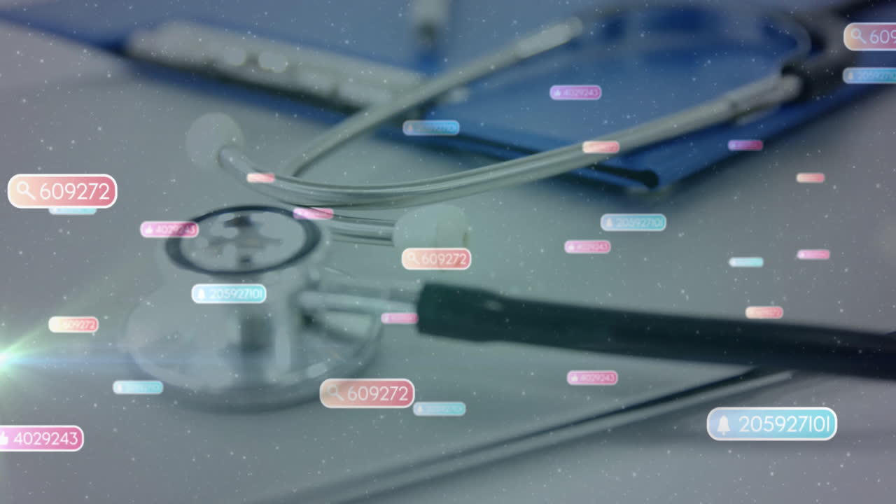 스테토스코프를 통해 미디어 아이콘의 애니메이션