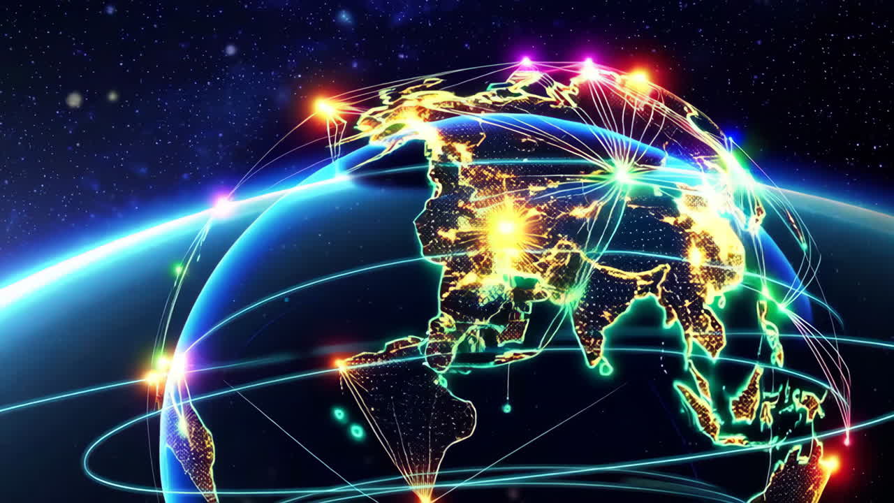 지구의 글로벌 네트워크 시각화