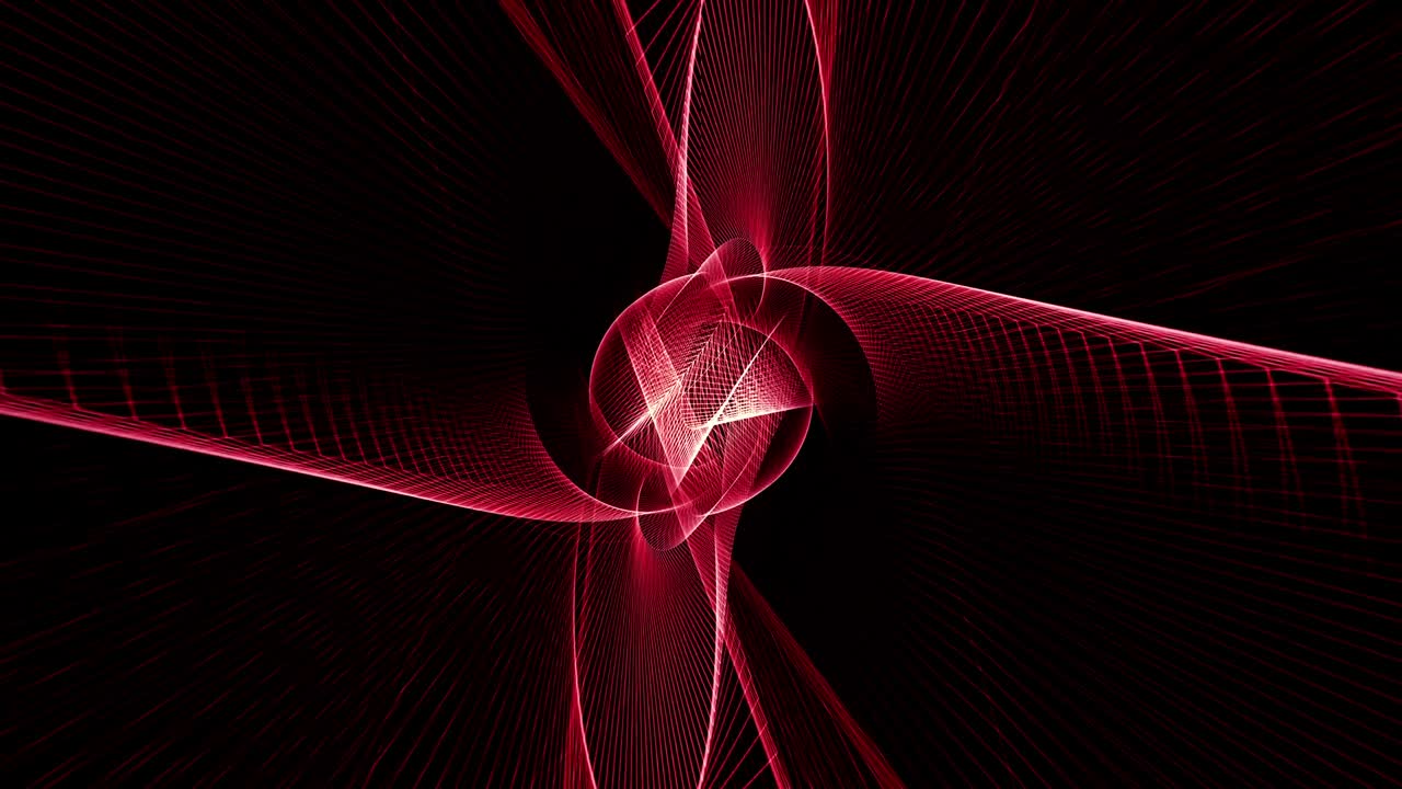 Abstract Seamless loop Red Mesh Line Wave Background.  Futuristic background with a dynamic wave for Technology, Science, Sci-fi, VJ loop background. 4K 3d rendering.