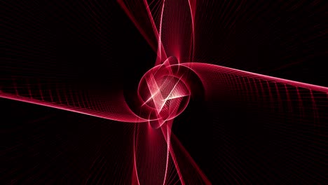 fondo de onda de línea de malla roja de bucle sin costuras abstracto. fondo futurista con una onda dinámica para tecnología, ciencia, ciencia ficción, fondo de bucle vj. renderización 4k 3d.