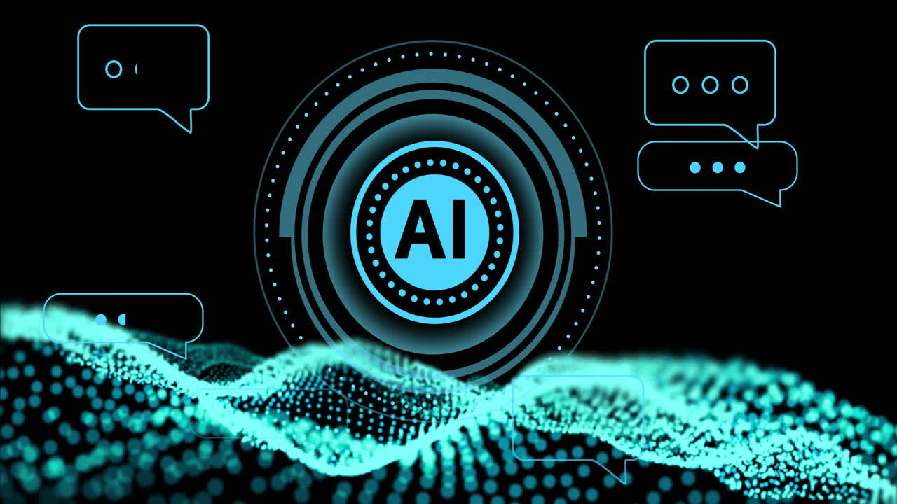 animación de escaneo de alcance y procesamiento de datos sobre fondo negro