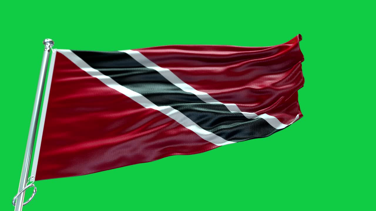 4k bandera muy detallada de trinidad y tobago - bandera de trinidad y tobago alto detalle - bandera nacional de trinidad y tobago patrón de ondas elementos en bucle