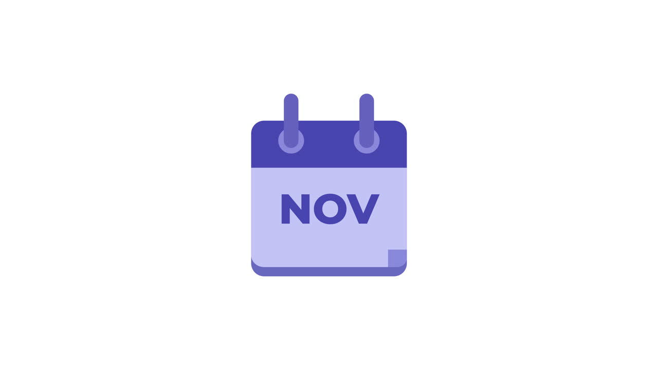 Icona animata del calendario che mostra novembre
