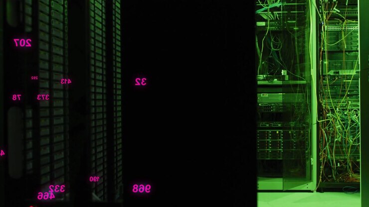 Vertikal video: Starter diagnostik, midterpanel skifter magenta tal i række med rack-ledninger.