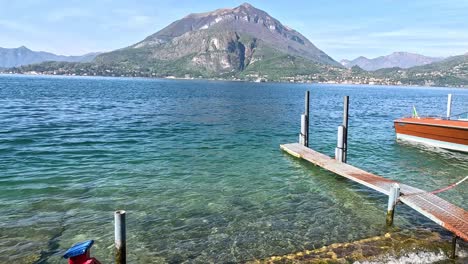 peaceful dock scene at lake como, italy