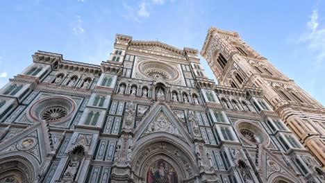 detailed view of florence cathedral with visitors