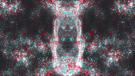 animation of white and red spots moving on black background
