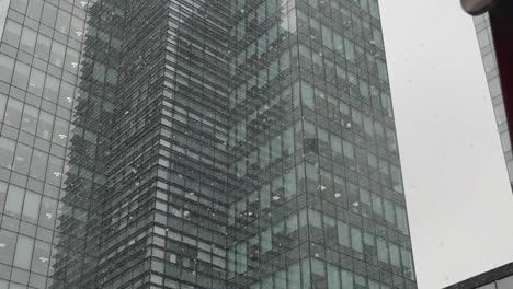 modern skyscraper in the snow